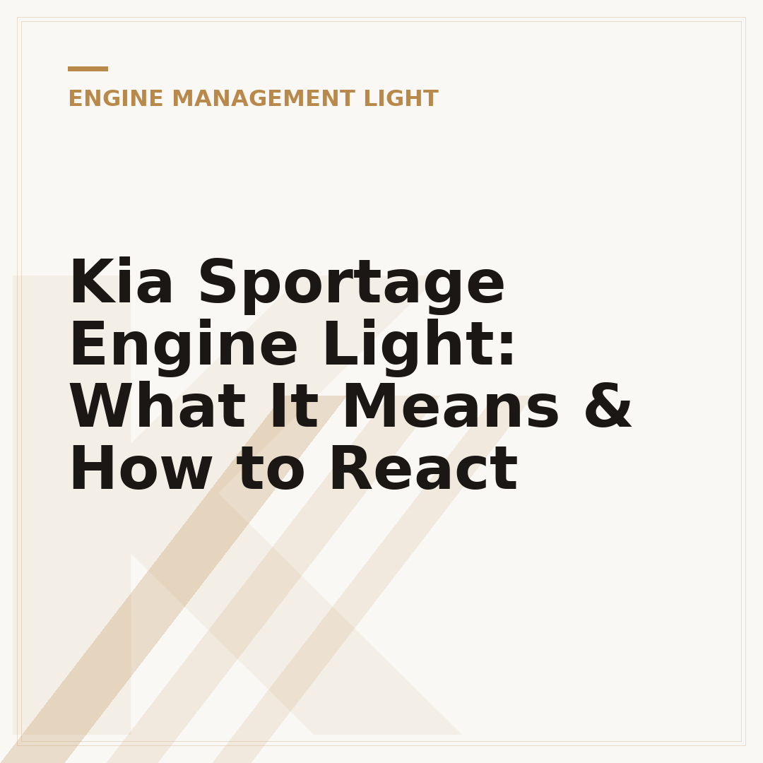 Kia Sportage Engine Light: What It Means & How to React