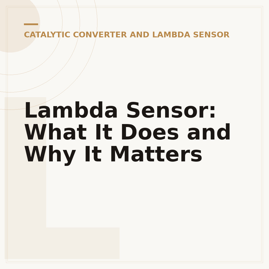 Lambda Sensor: What It Does and Why It Matters