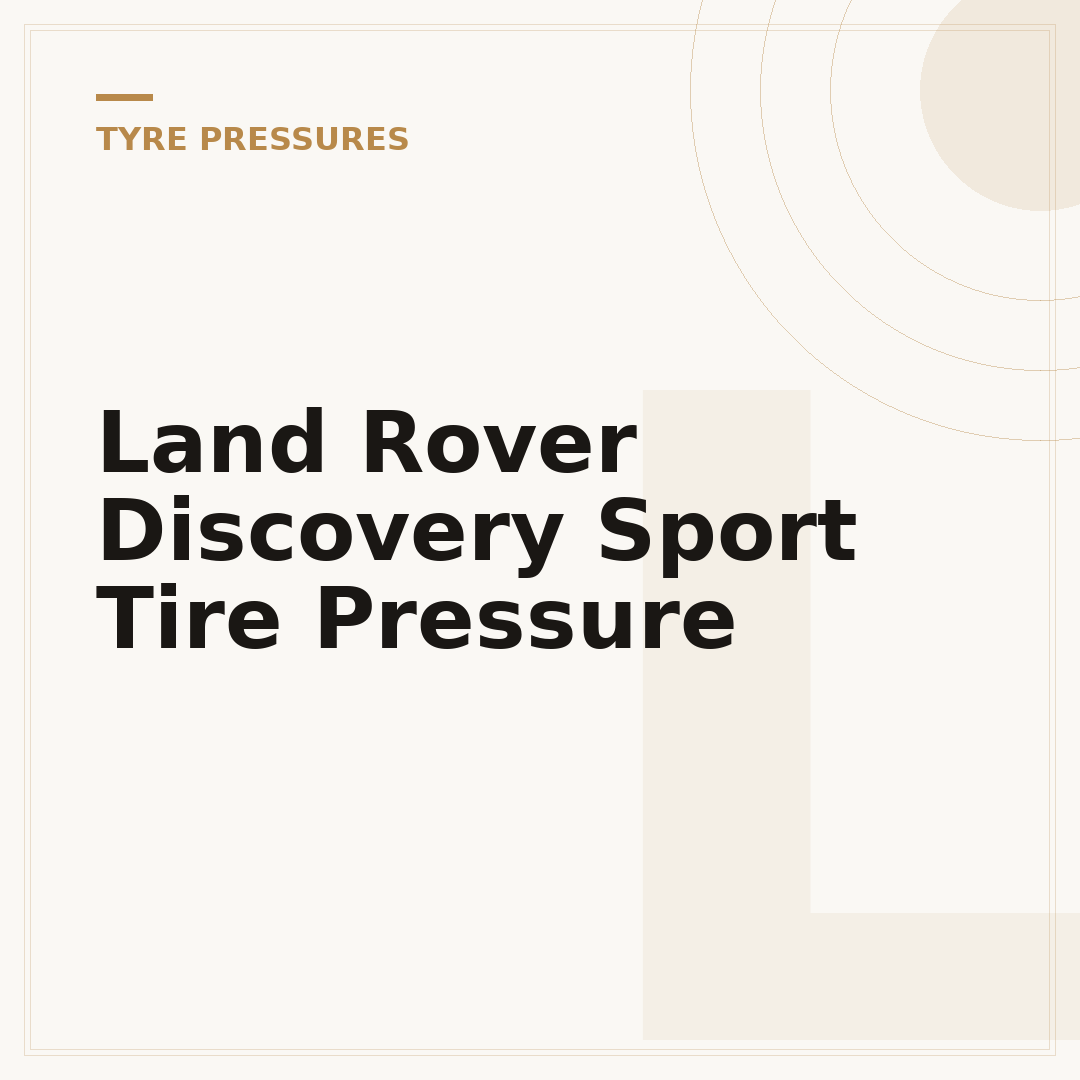 Land Rover Discovery Sport Tire Pressure