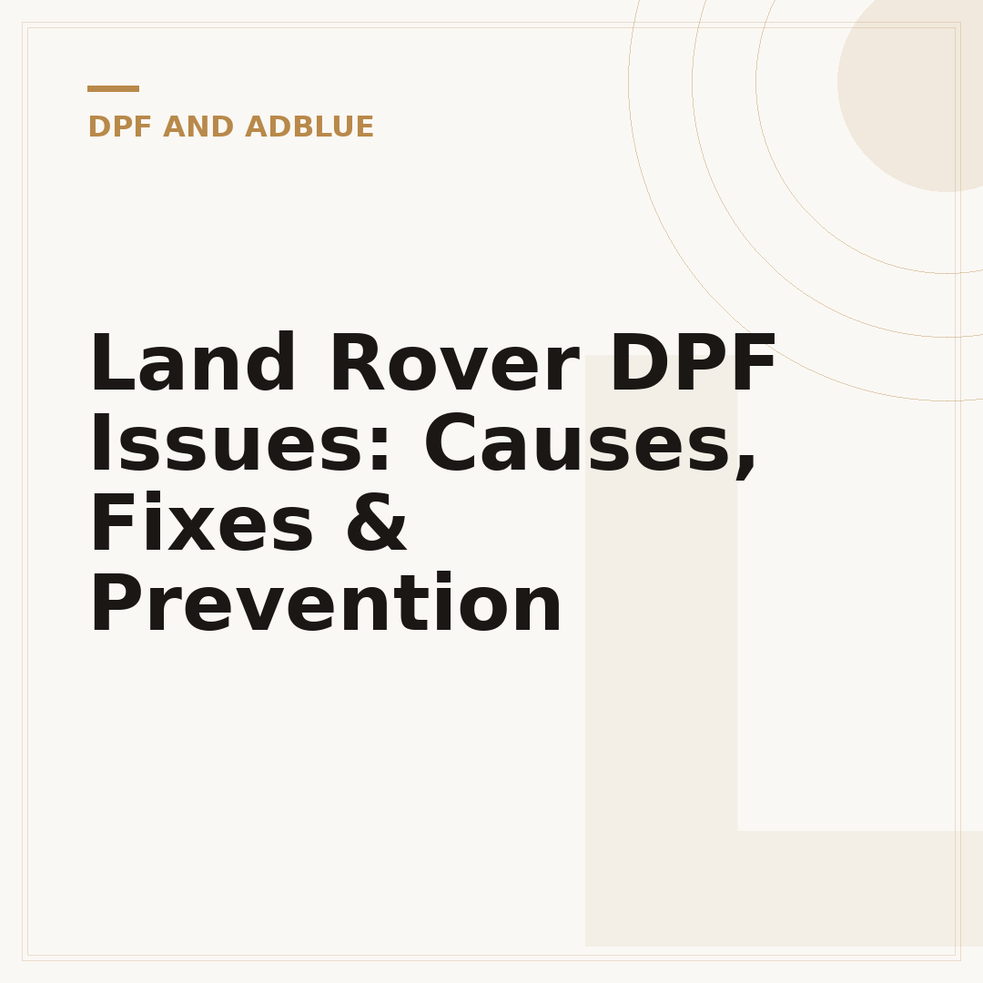 Land Rover DPF Issues: Causes, Fixes & Prevention