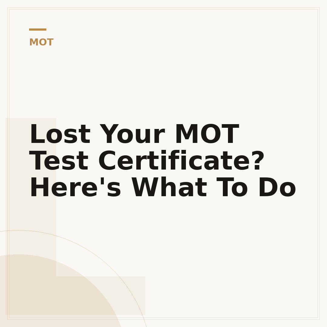Lost Your MOT Test Certificate? Here's What To Do