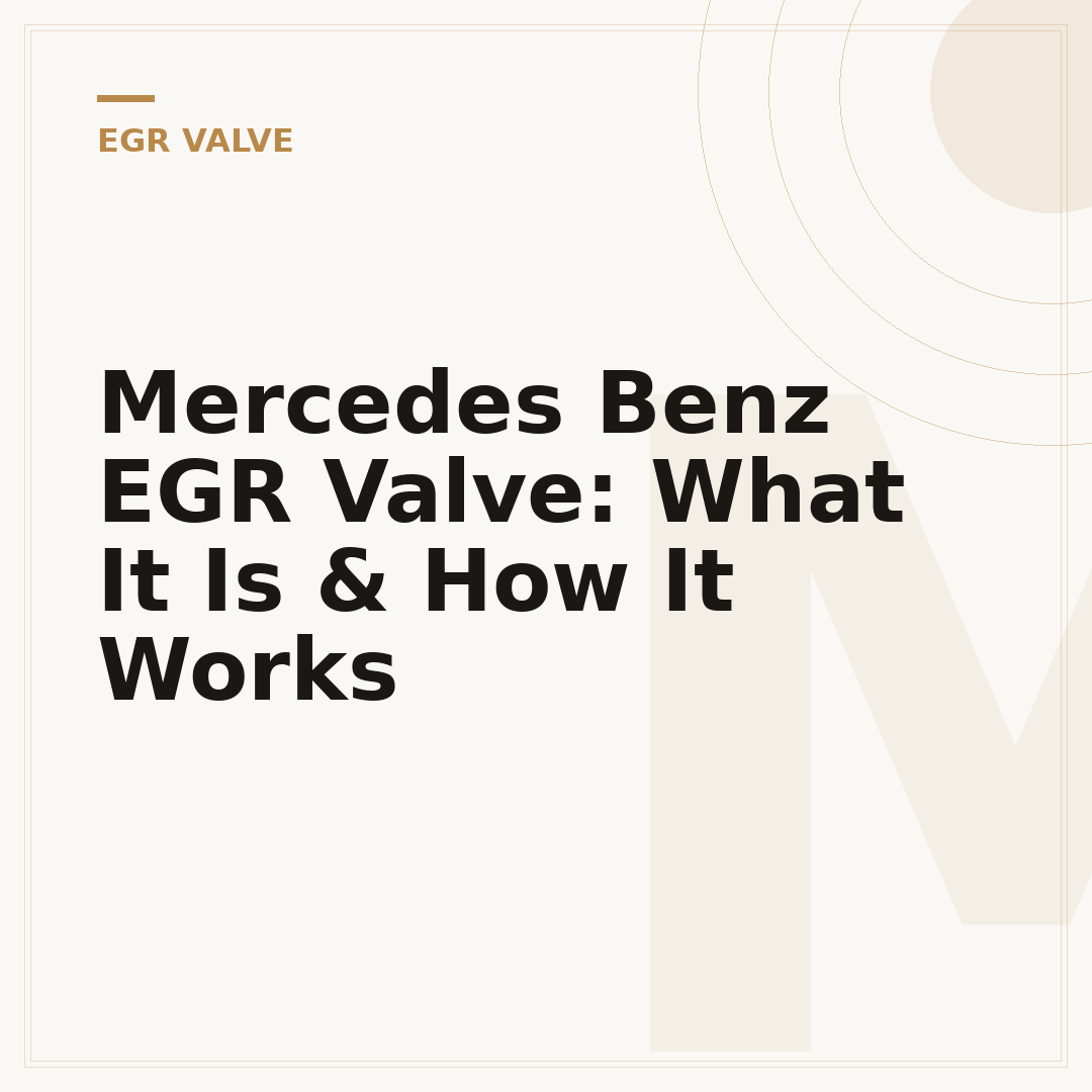Mercedes Benz EGR Valve: What It Is & How It Works