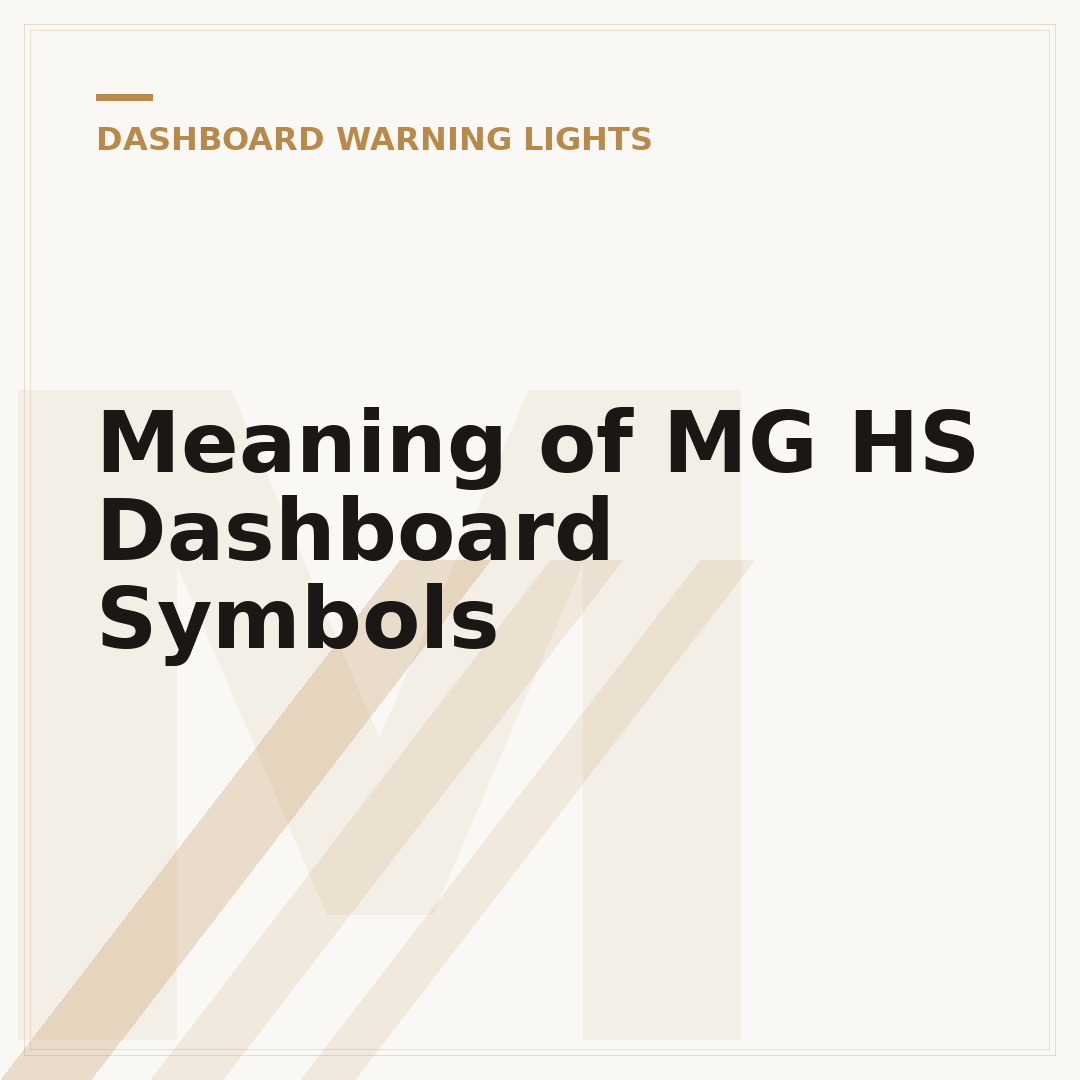 Meaning of MG HS Dashboard Symbols