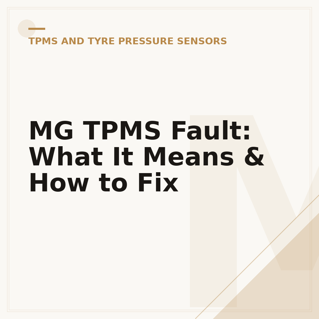 MG TPMS Fault: What It Means & How to Fix