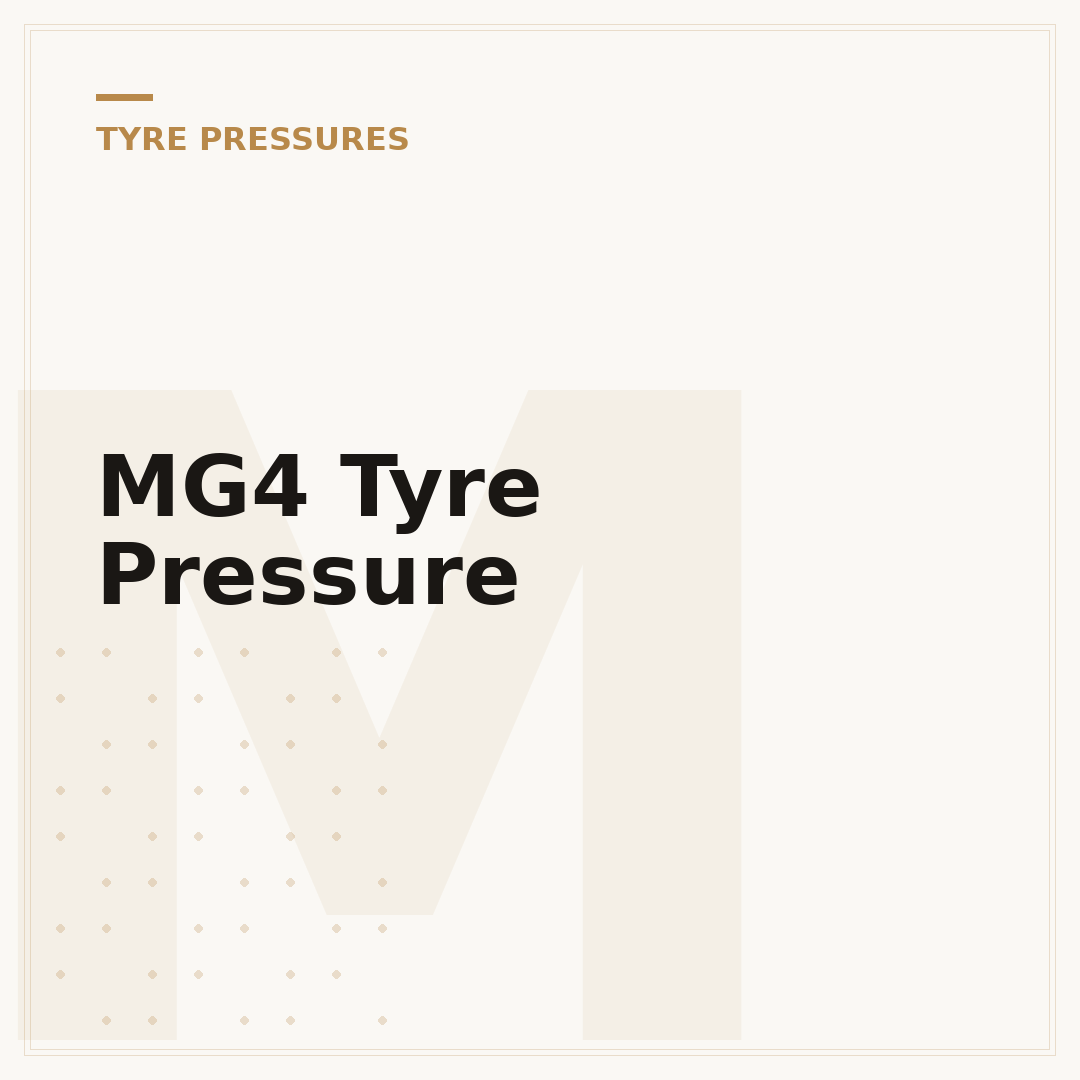 MG4 Tyre Pressure