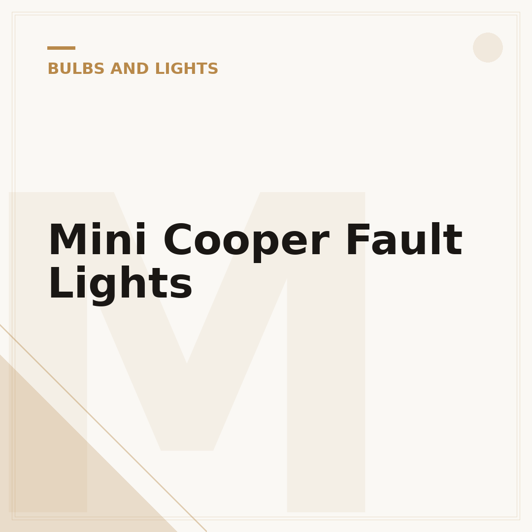 Mini Cooper Fault Lights