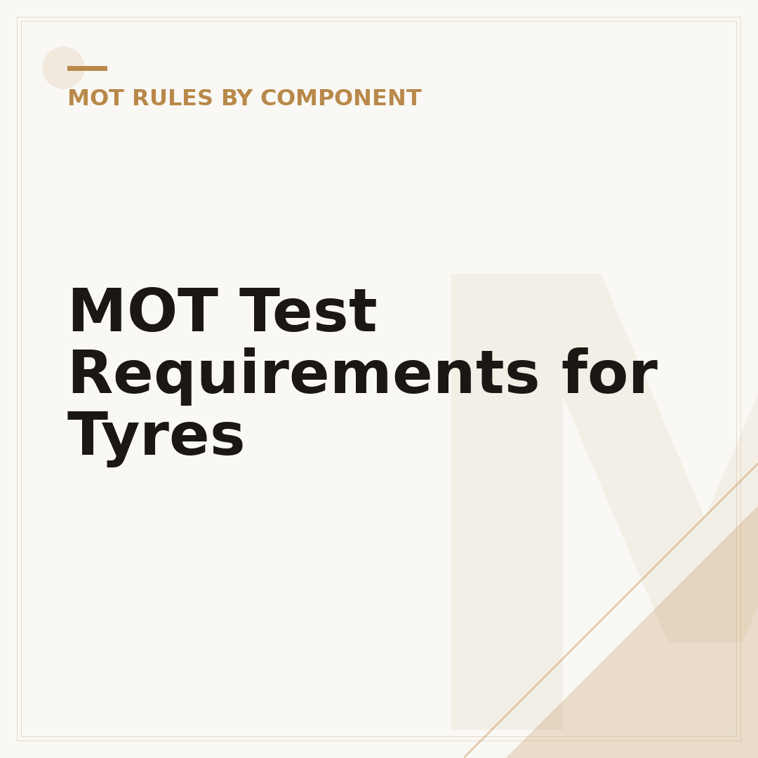 MOT Test Requirements for Tyres