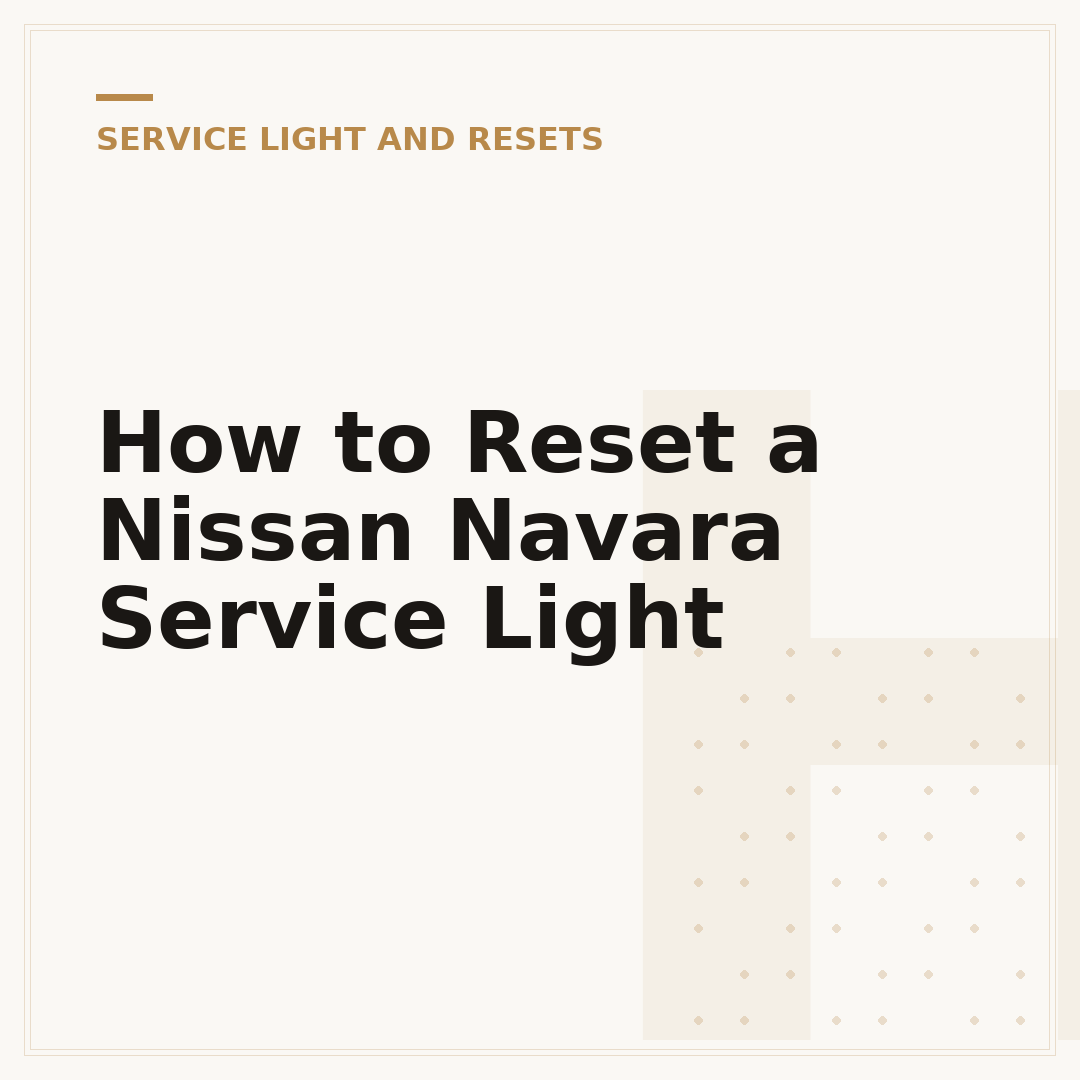 How to Reset a Nissan Navara Service Light