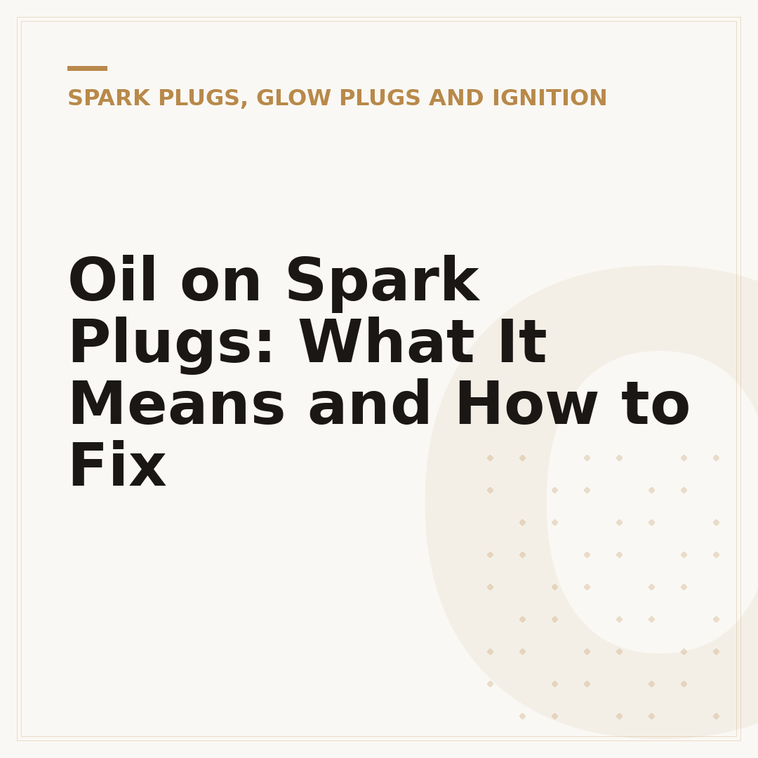 Oil on Spark Plugs: What It Means and How to Fix