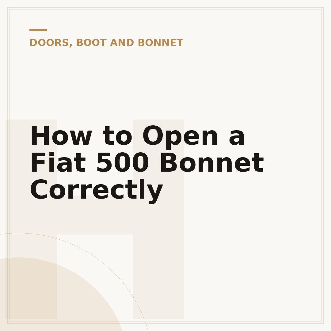 How to Open a Fiat 500 Bonnet Correctly