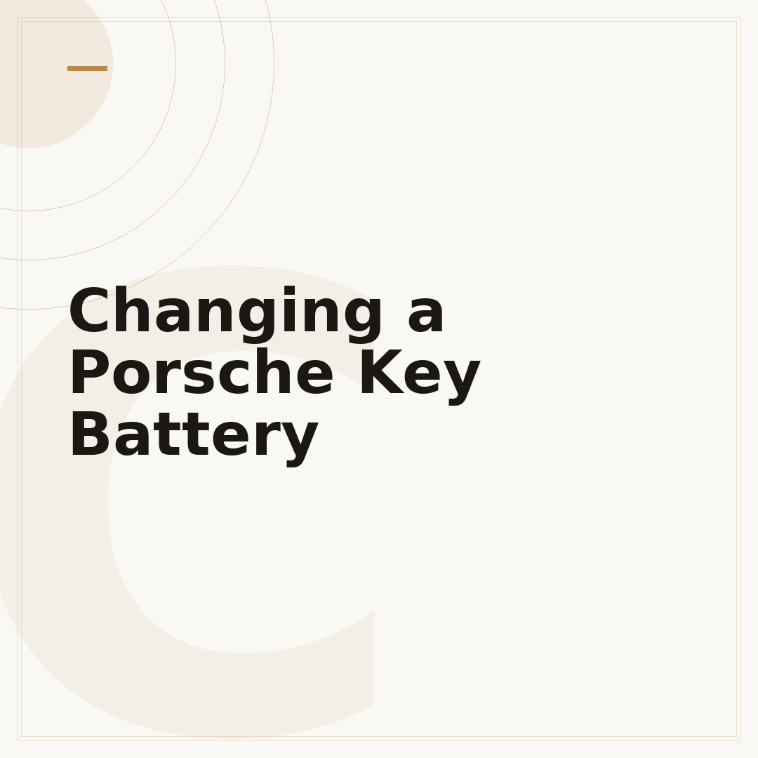 Changing a Porsche Key Battery