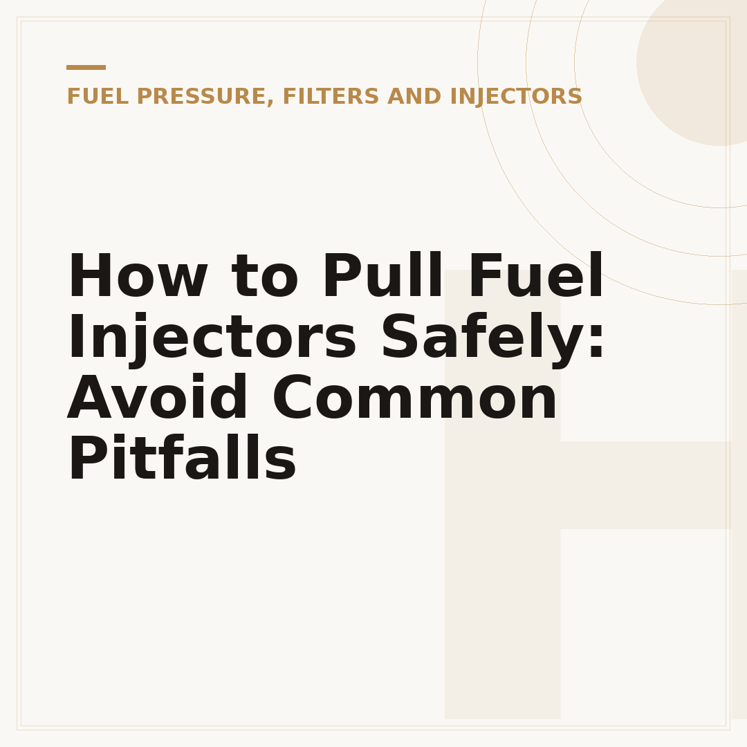 How to Pull Fuel Injectors Safely: Avoid Common Pitfalls