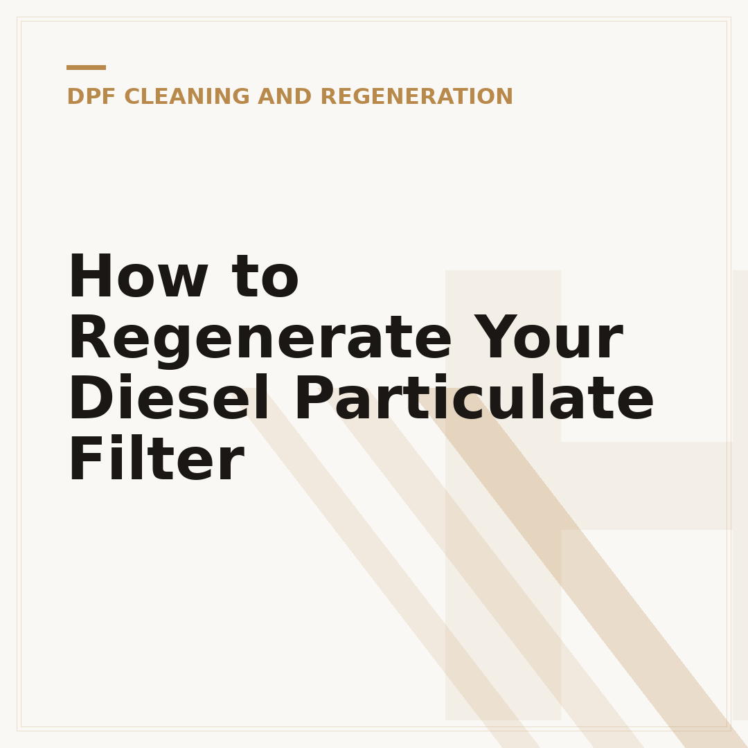 How to Regenerate Your Diesel Particulate Filter
