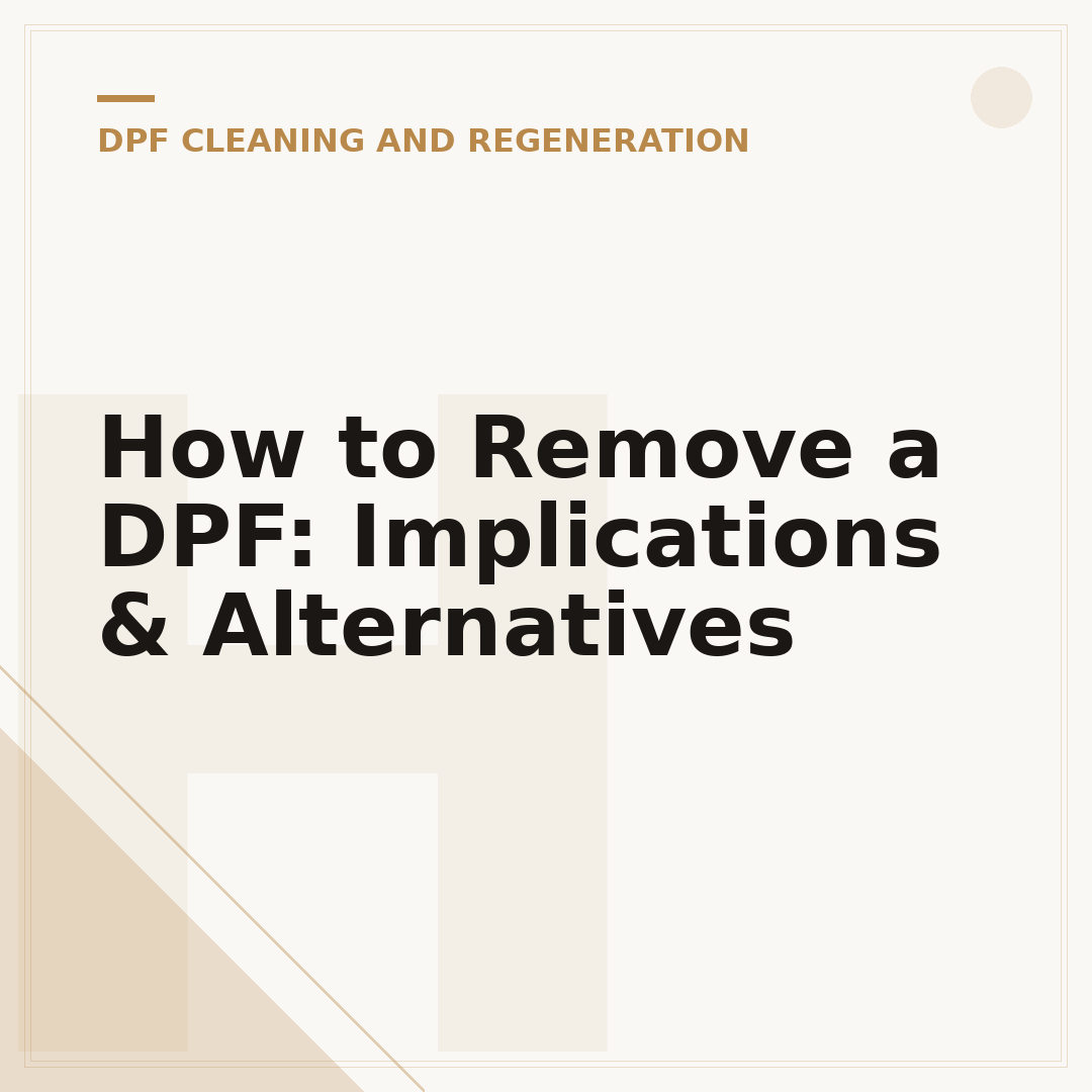 How to Remove a DPF: Implications & Alternatives