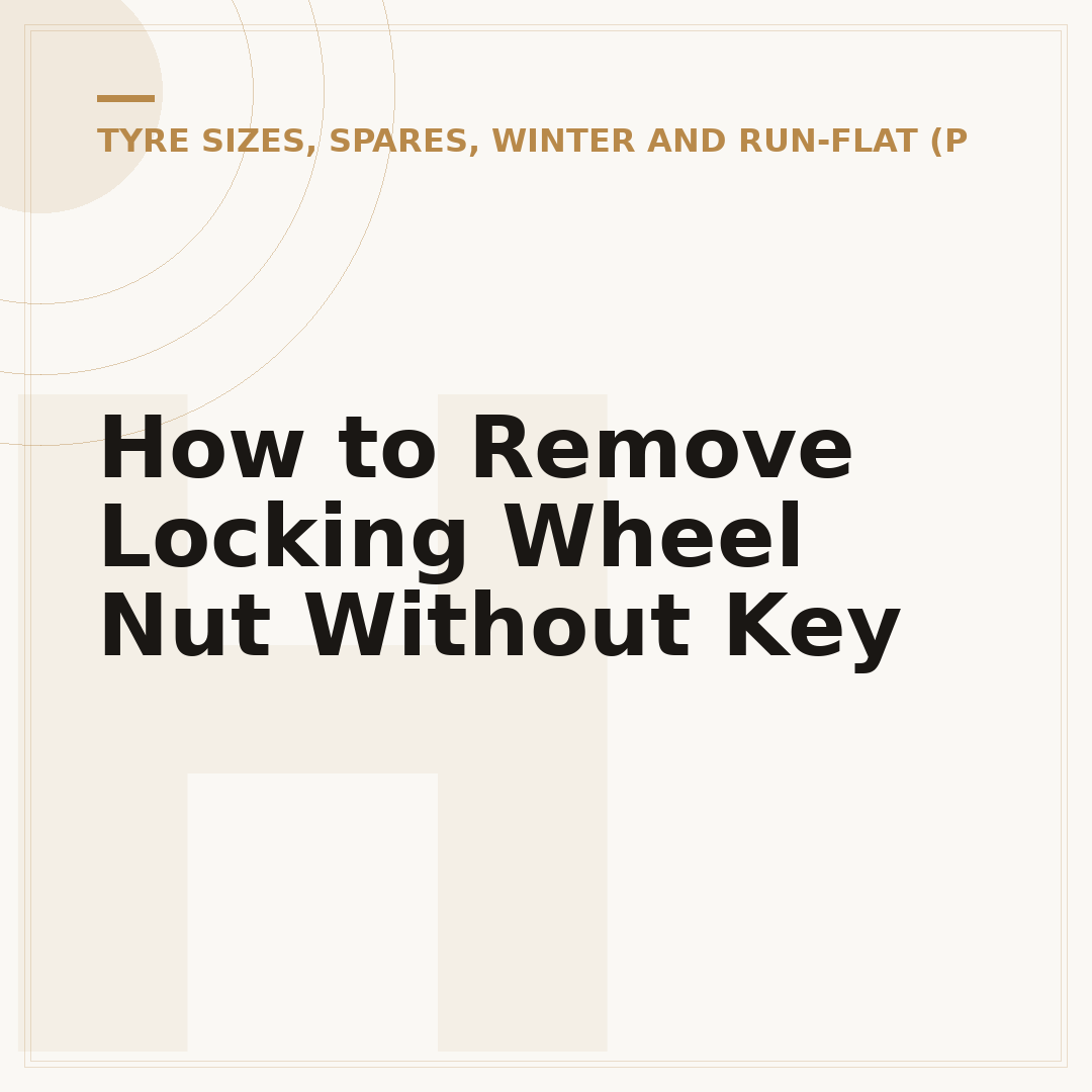 How to Remove Locking Wheel Nut Without Key