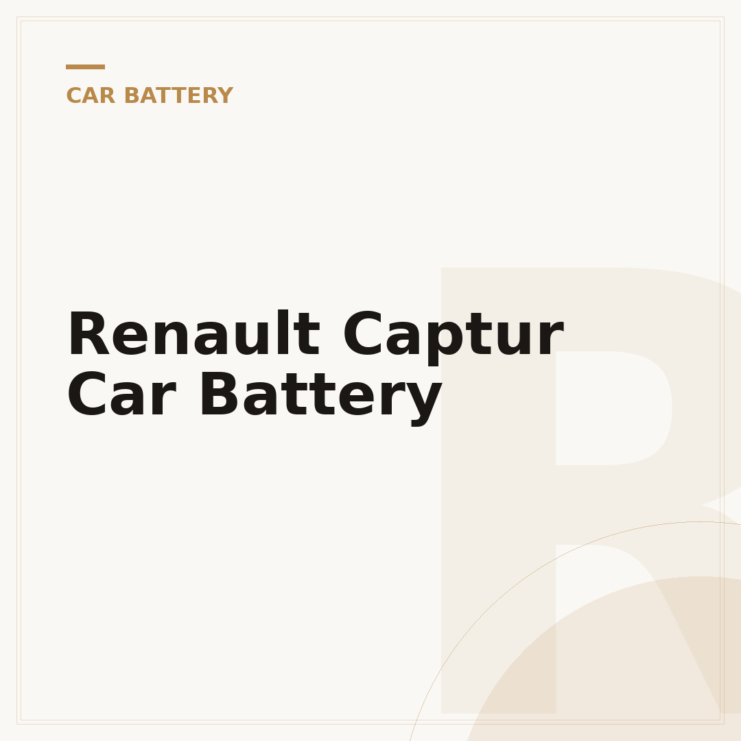 Renault Captur Car Battery