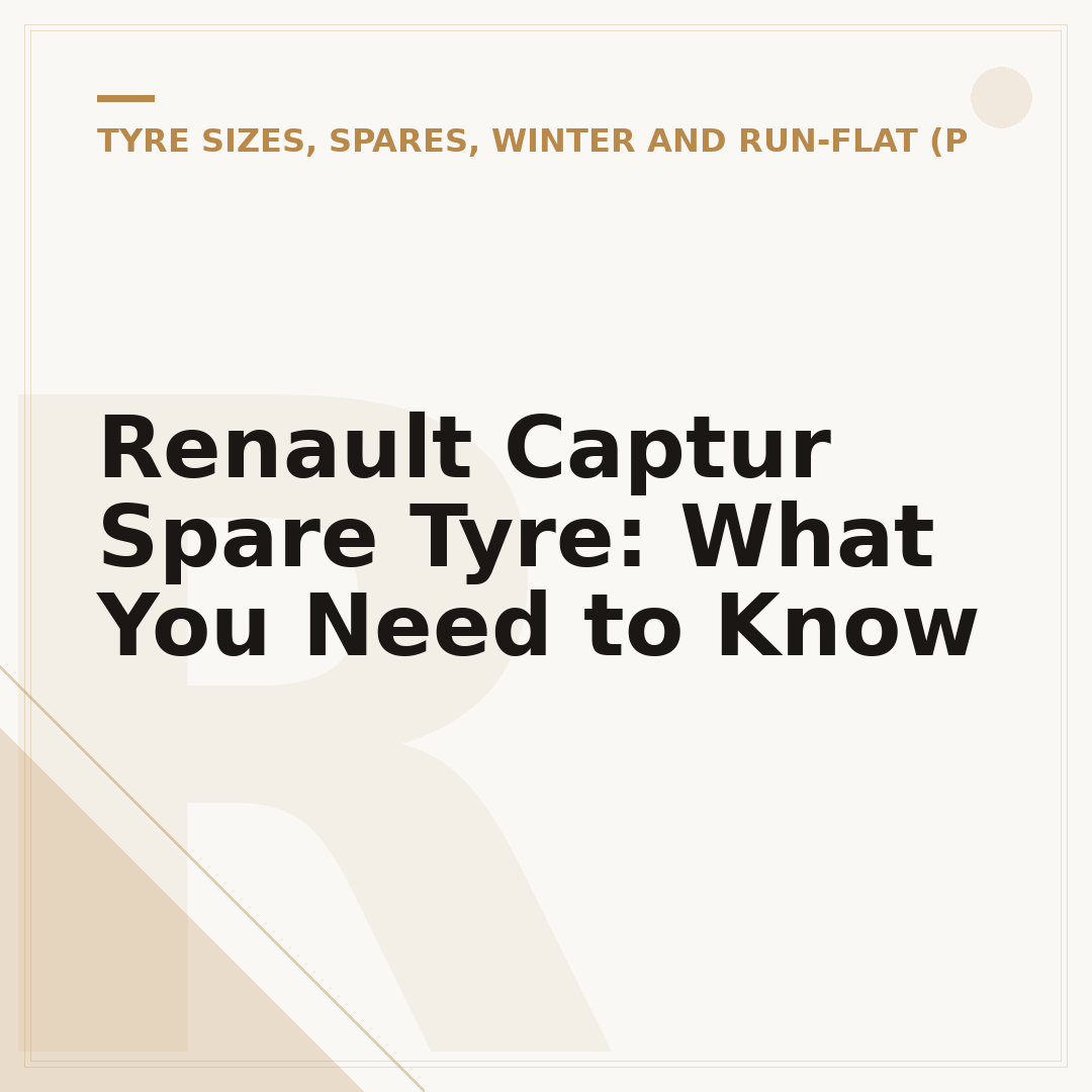 Renault Captur Spare Tyre: What You Need to Know