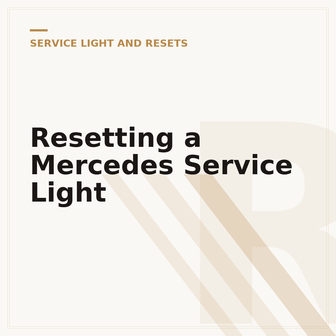 Resetting a Mercedes Service Light