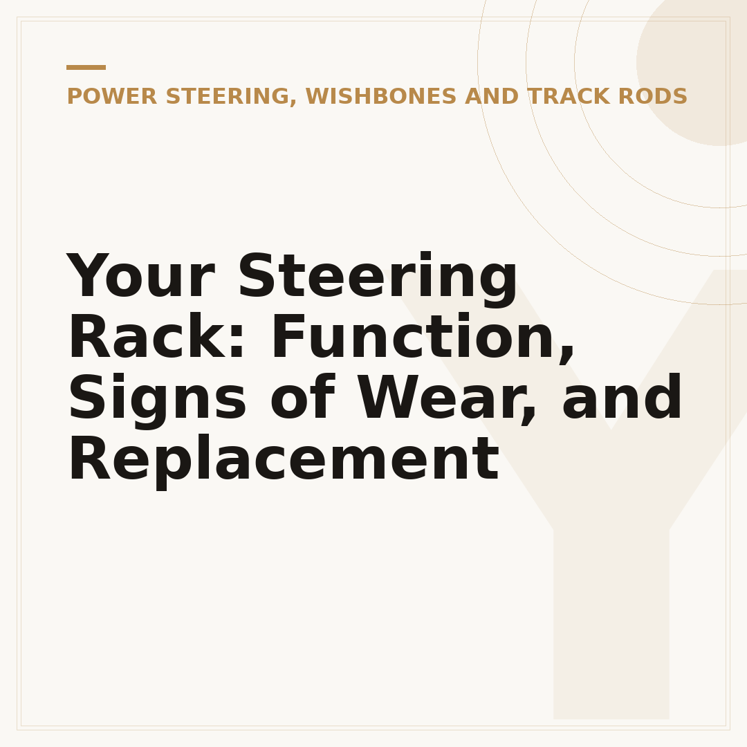 Your Steering Rack: Function, Signs of Wear, and Replacement