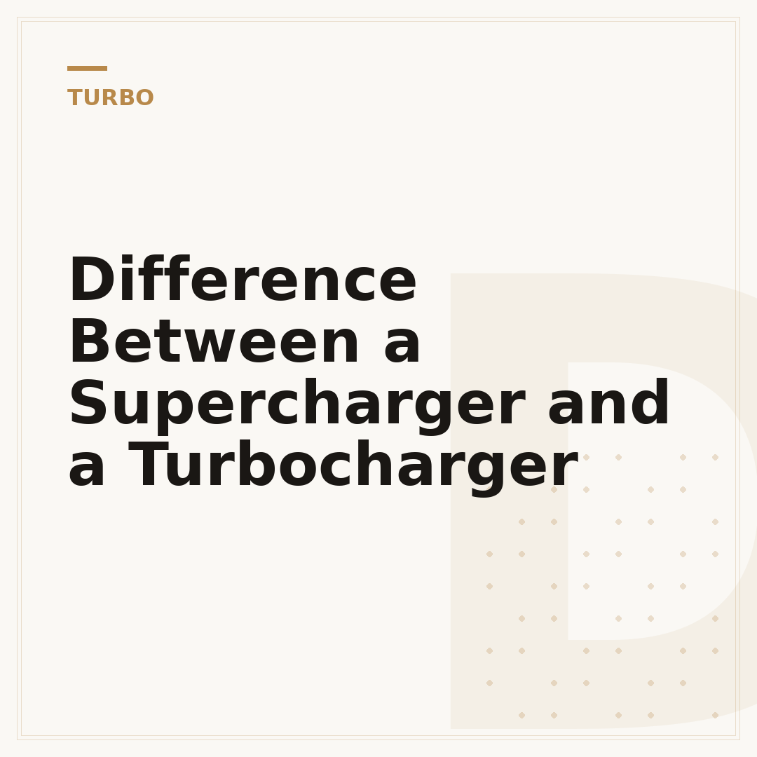 Difference Between a Supercharger and a Turbocharger