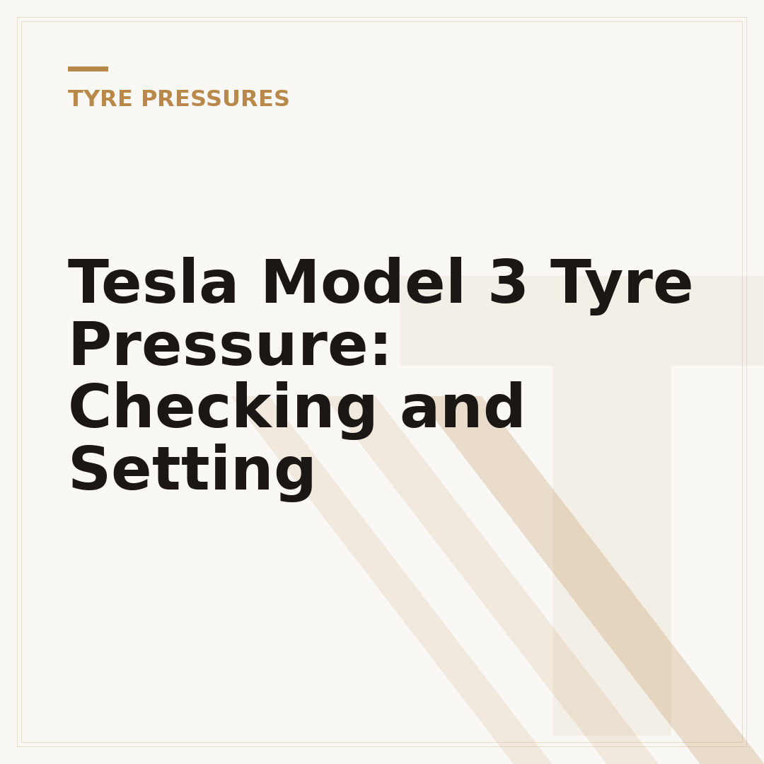Tesla Model 3 Tyre Pressure: Checking and Setting
