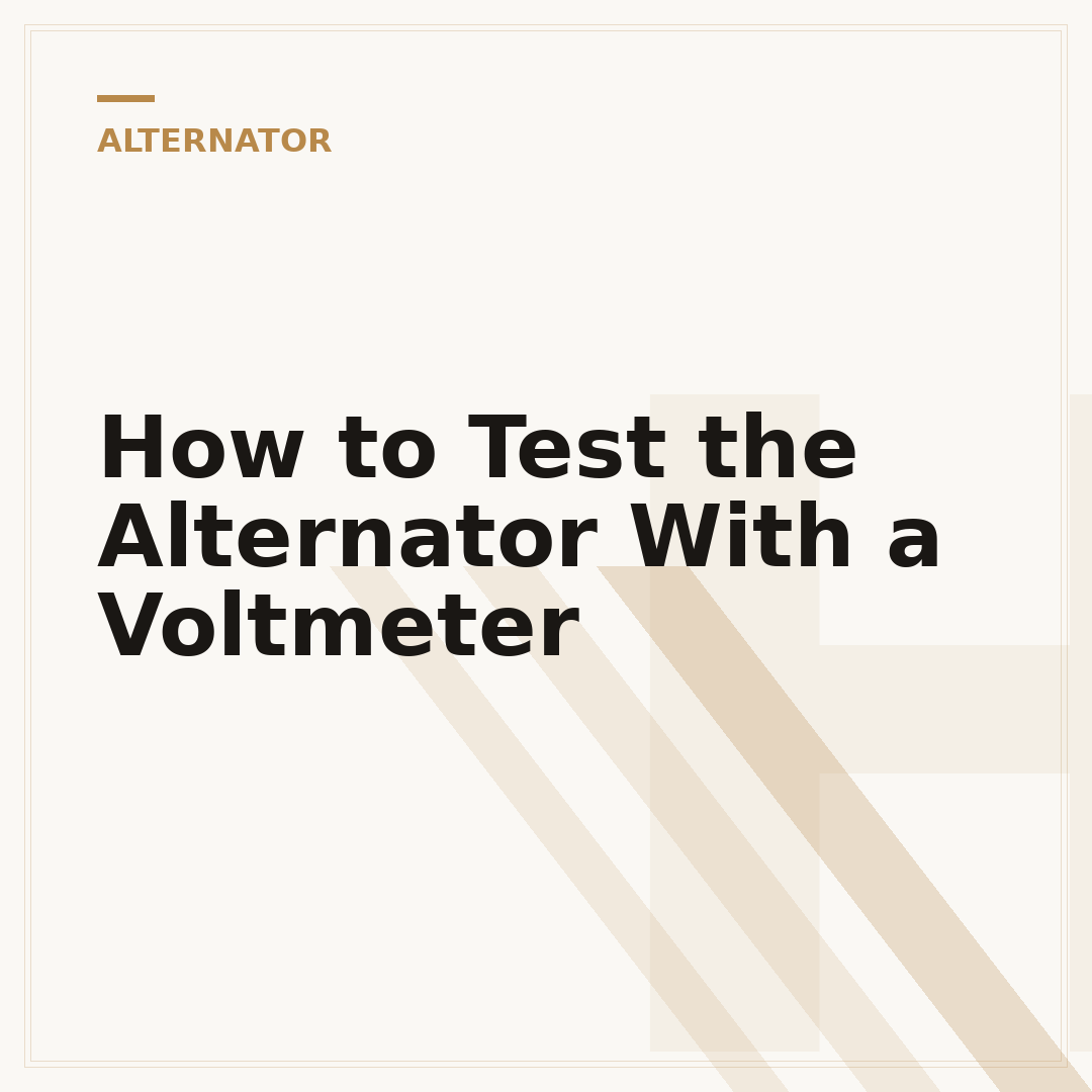 How to Test the Alternator With a Voltmeter