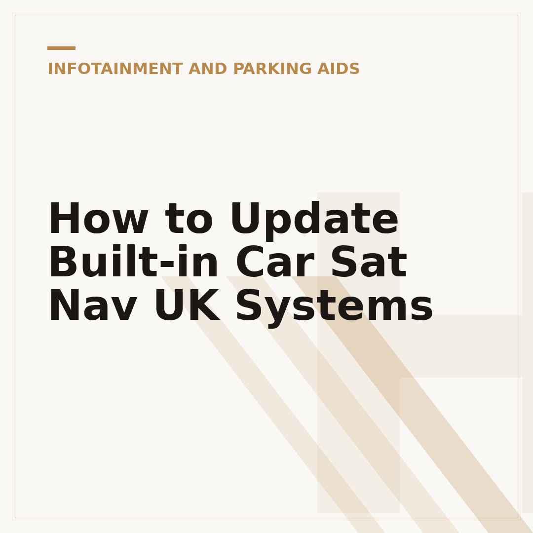 How to Update Built-in Car Sat Nav UK Systems