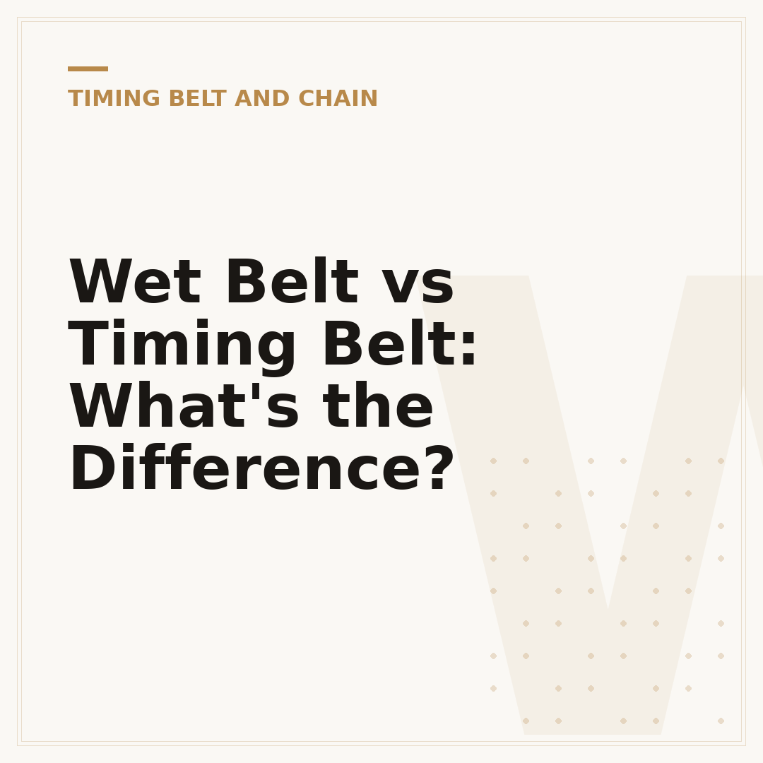 Wet Belt vs Timing Belt: What's the Difference?