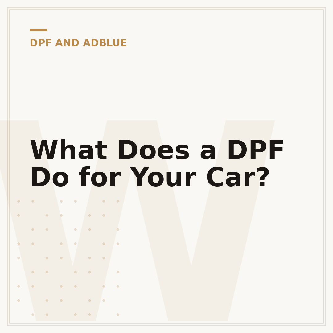 What Does a DPF Do for Your Car?