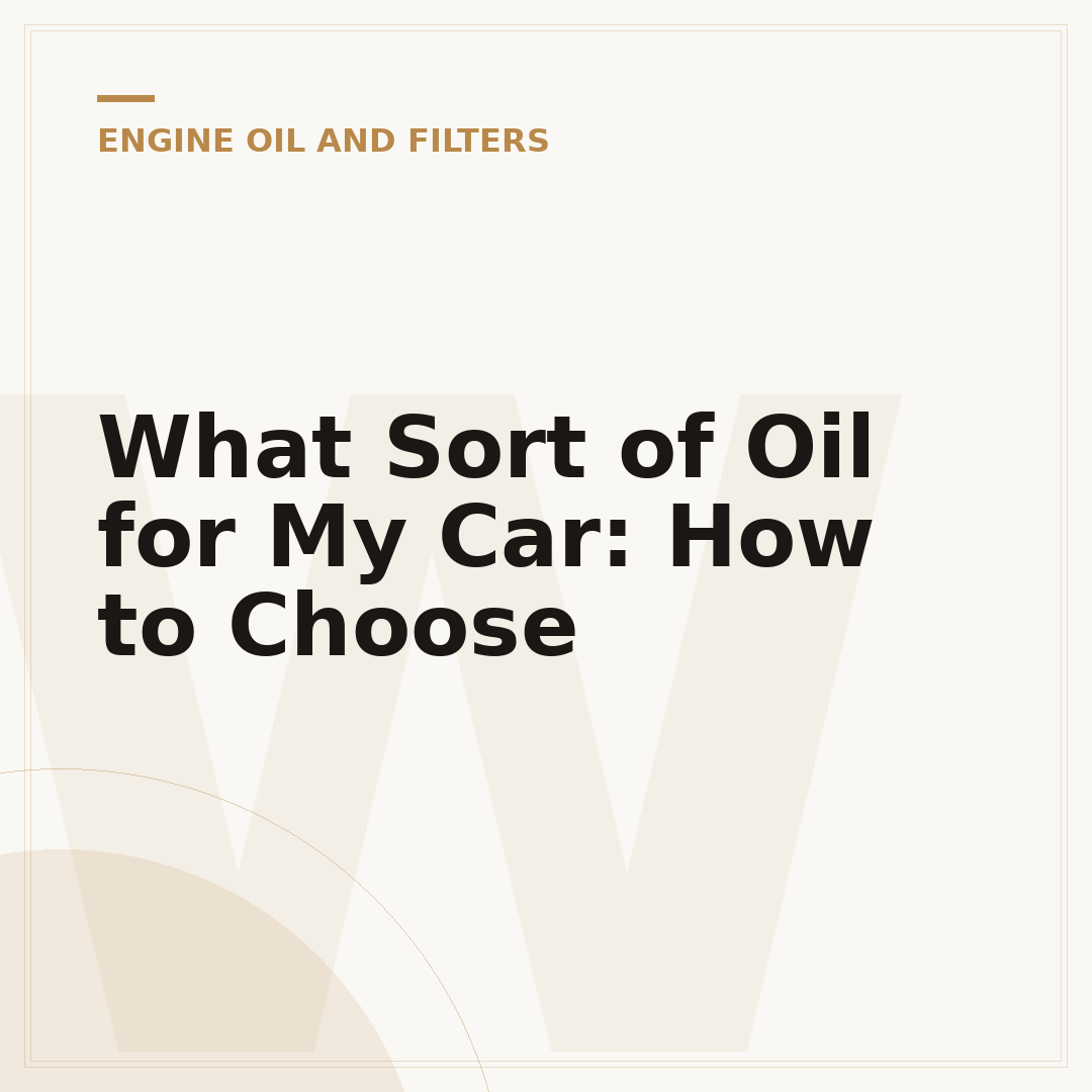 What Sort of Oil for My Car: How to Choose