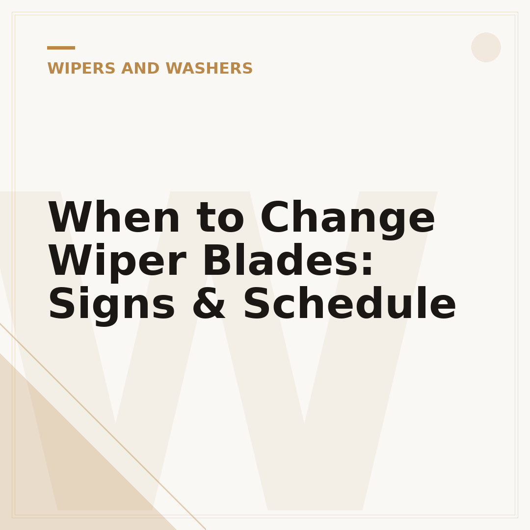 When to Change Wiper Blades: Signs & Schedule