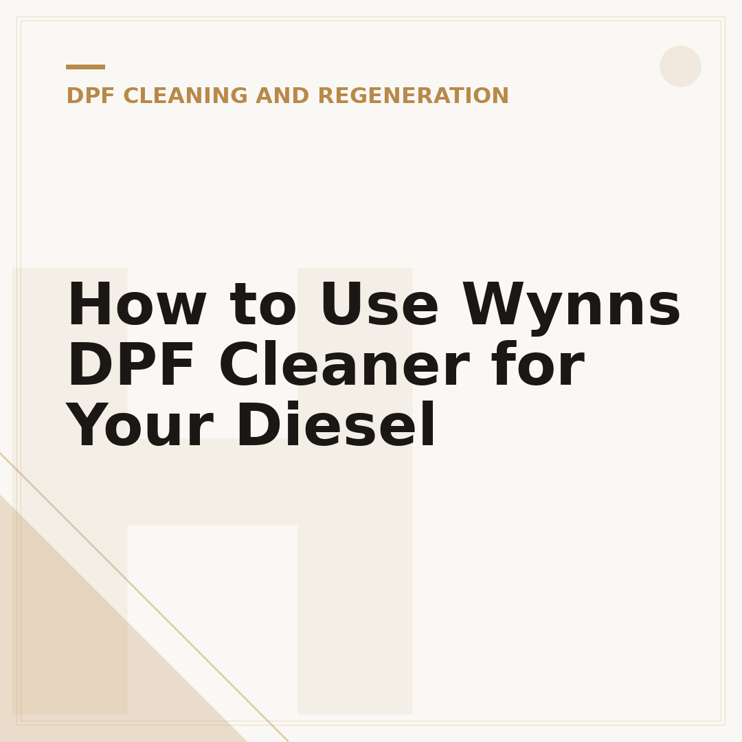 How to Use Wynns DPF Cleaner for Your Diesel